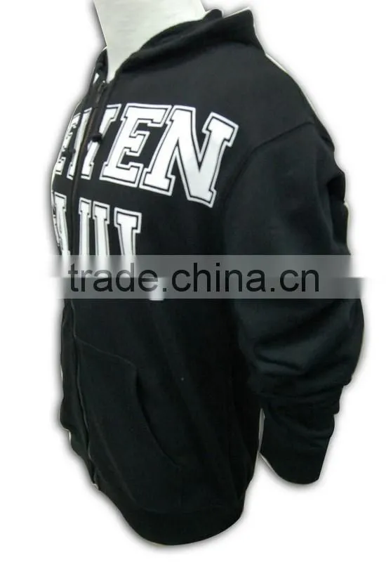 Great workmanship screen print classic men leisure zipper sweatshirt