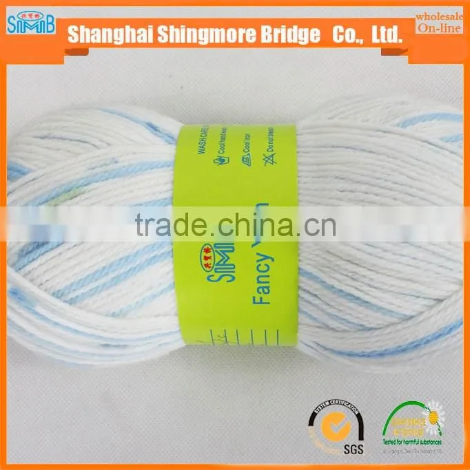 OEKO-Tex Standard quality knitting yarns china supplier best wholesale pattern dyeing 100 acrylic yarn with free yarn samples