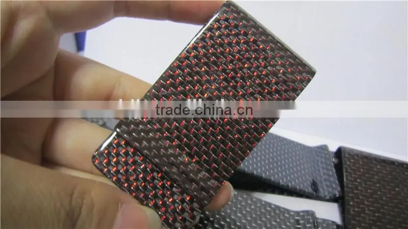 Luxury carbon fiber money clip mens wallet with money clip