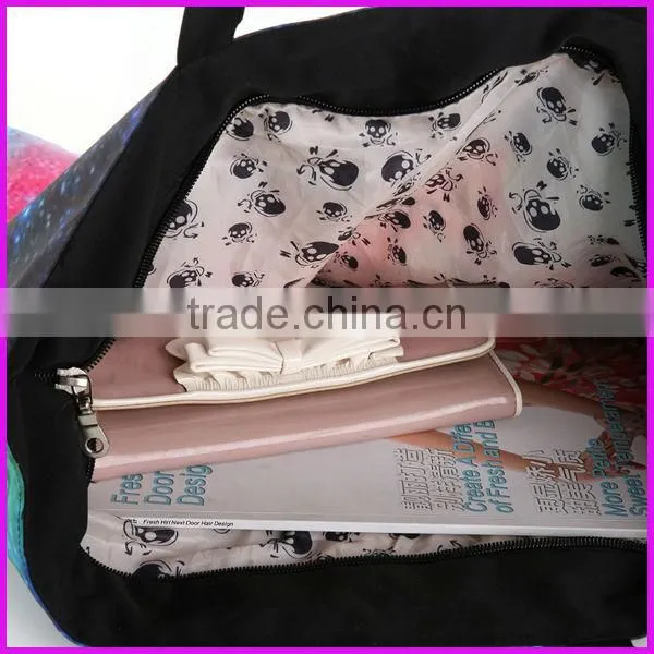 2014 america hot selling digital printed ladies fashion canvas beach bag