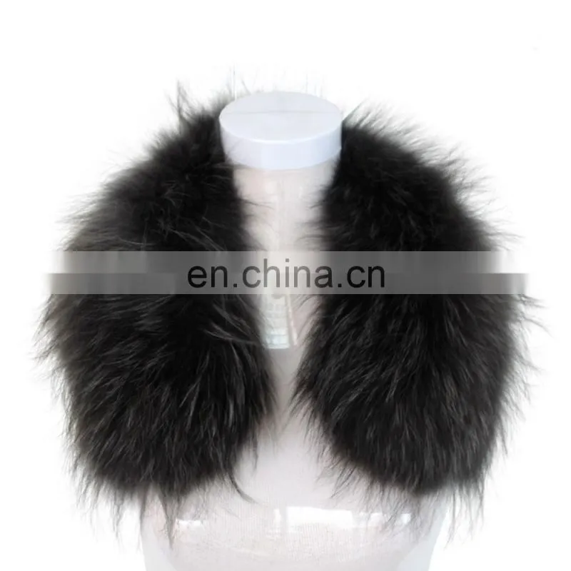 Dyed Large Genuine Raccoon Fur Collar Trim for Coat