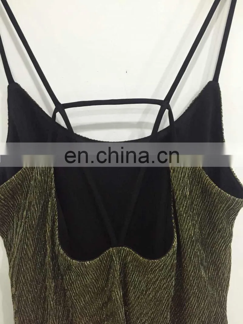 2017 summer metallic backless condole belt camisole