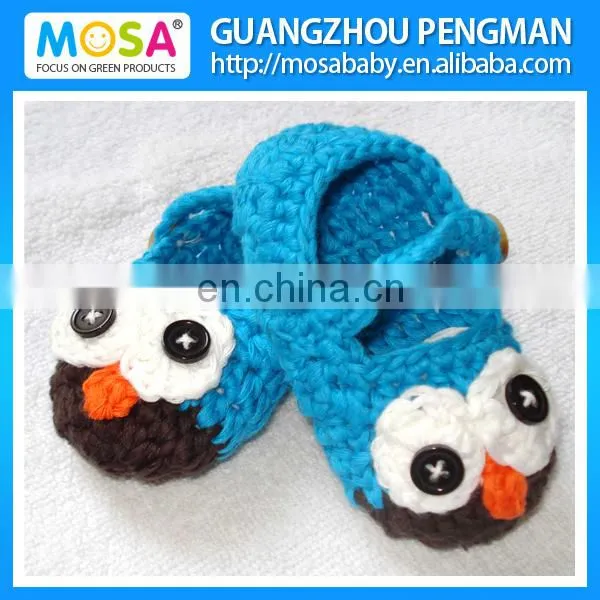 Crochet Baby Boy Booties Sock Monkey Blue Beige Shoes ,Newborn Baby Slippers