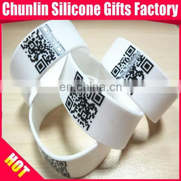 Up to Date QR Code Wide Silicone Bracelets