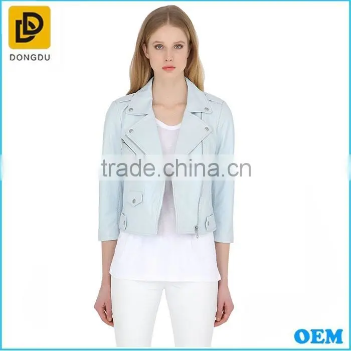 women clothing biker jacket factory asymmetric zip lapel collar ladies suede life jacket