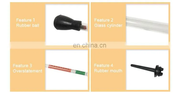 Glass specific gravity densimeter Electrolyte Hydrometer With Api Scale