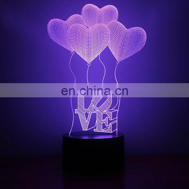 USB and battery color changing 3d animal led acrylic night light