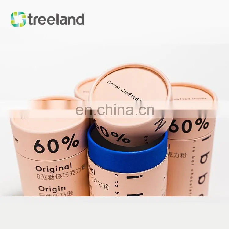 Eco Friendly Printing Food Grade Biodegradable Cylinder Kraft Cardboard Tube Paper Container Packaging