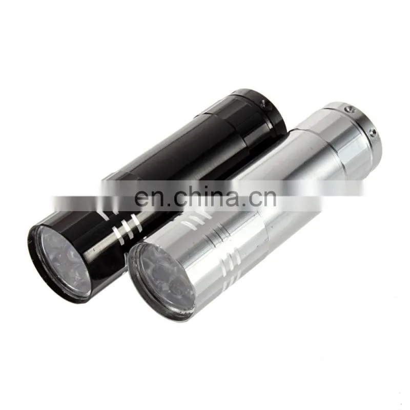 Portable Emergency Camping Lamp Light Mini Classic 9 LED Aluminum Rechargeable Flashlight Lamp LED Flashlight Torch
