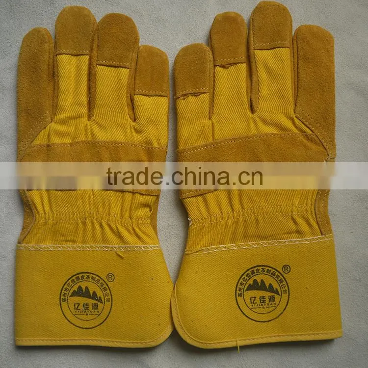 AB grade cow split leather working gloves, winter safety gloves with CE standard