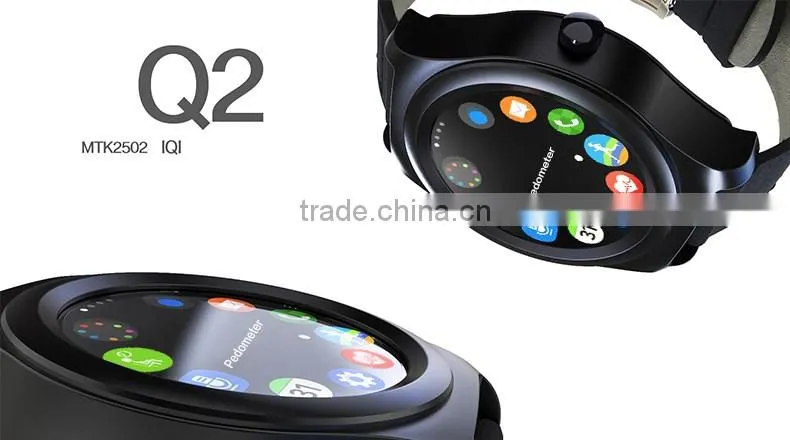2016 round screen watch ips full round touch screen Q2 MTK2502 smart watch for android &ios.
