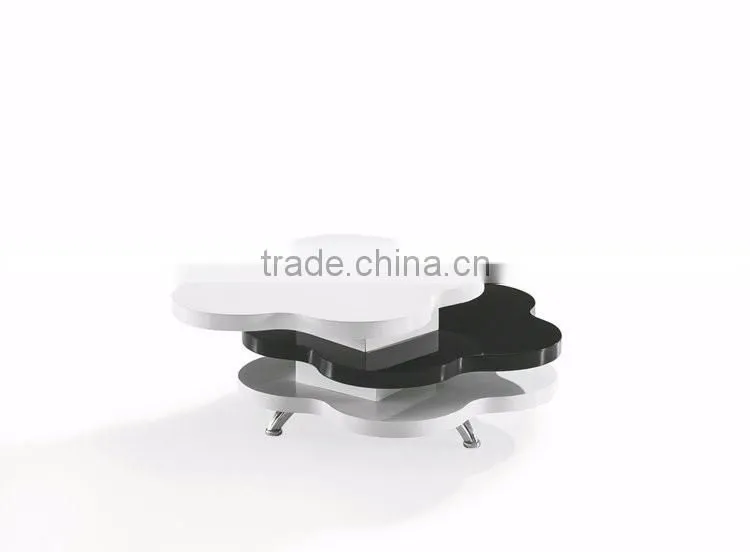 Flower Shape Multi Functional White Coffee Table For Comfort
