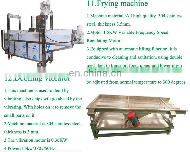 Fully Automatic Electric French Fries Potato Chips Making Machine Production Line