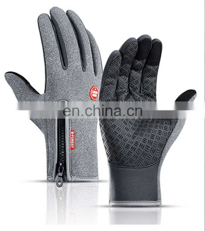 Wholesale Waterproof Gray neoprene fabric with touchscreen fingers outdoor sport diving protective glove