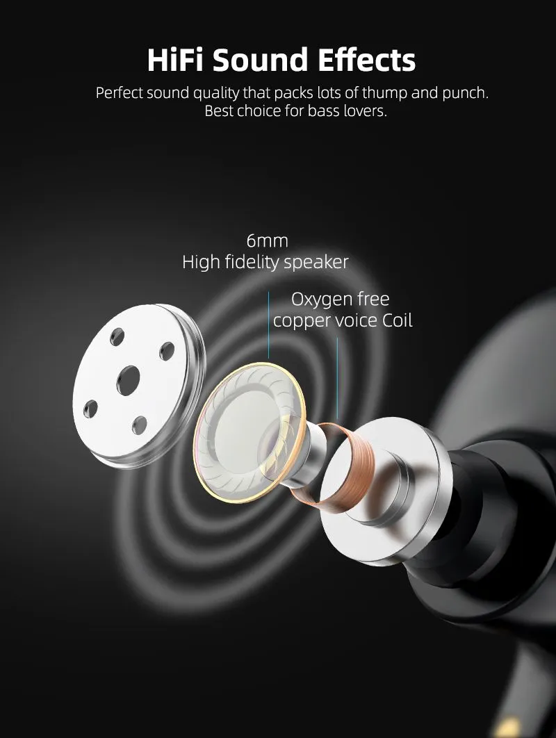 Newest Automatic Pairing Earpiece IPX5 Waterproof TWS Headphones Audfonos Inalambricos H2S