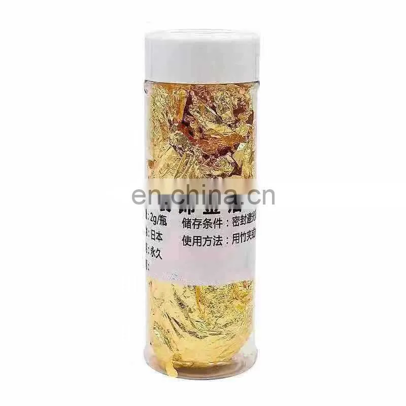 2g/box Edible Grade Genuine Gold Leaf Schabin Flakes Gold Cake Decoration DIY Chocolates Decor For Happy Birthday Party Baking