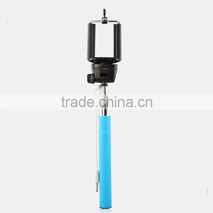 2015 new product monopod selfie stick with cable for mobile phone