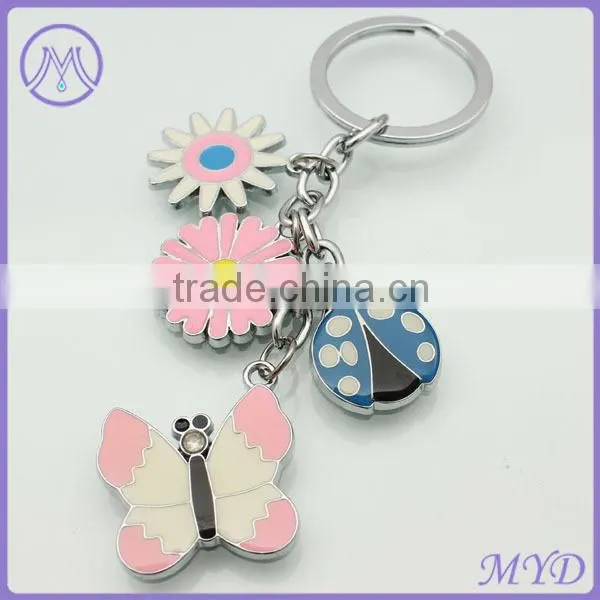 Customized stainless steel animal butterfly keychain