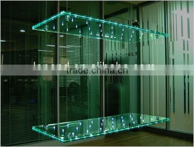 6+6mm LED glass Power glass/Colorful Stair LED glass lighting