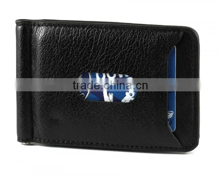 Genuine Cow Leather Money Clip and Change Holder Wallet for Men