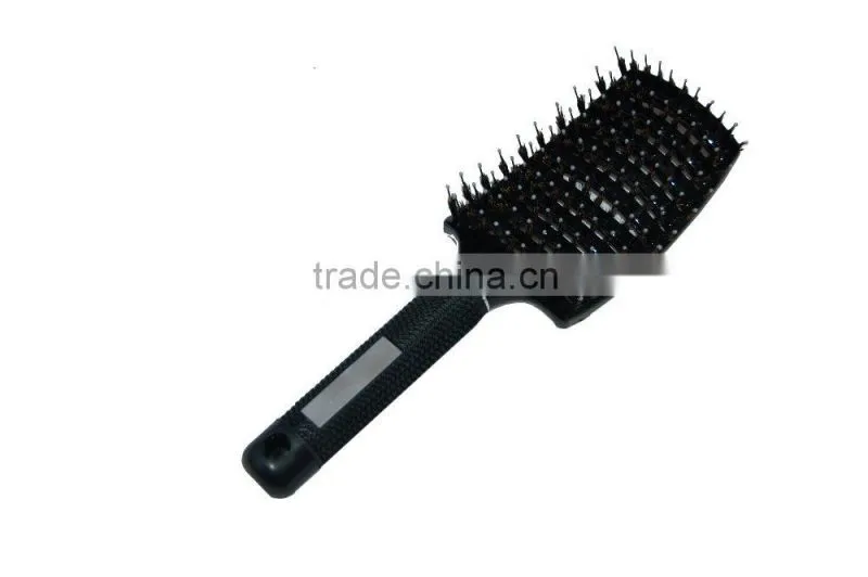 Professional salon fassional plastic and nylon bristle unique curved vent Brush
