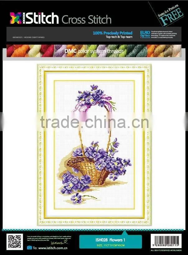 Flowers DIY embroidery 100% precisely printed cross stitch kits