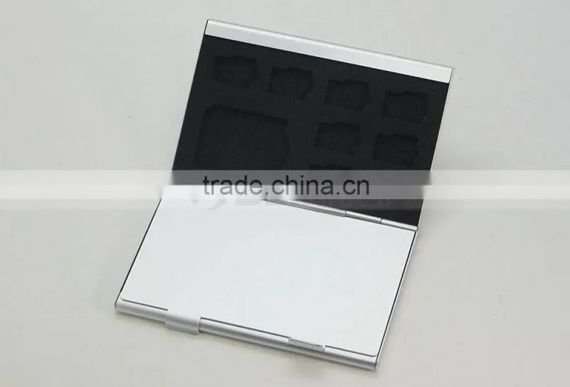 Silver Aluminum Memory Card Case COVER for MicroSD Card SD SDHC CARD 10TF+3SD Card Case