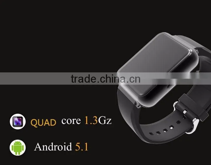 2016 New Android Smart Watch with 3G Sim Card Support 1GB 8GB Memory Wifi GPS Built-in