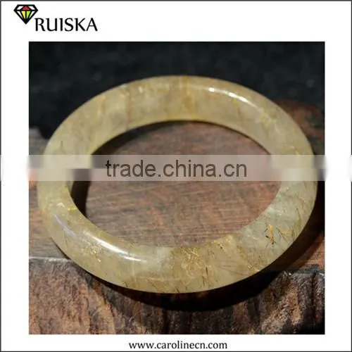 Caroline Fashion Designs Gold Rutilated Quartz Bangle
