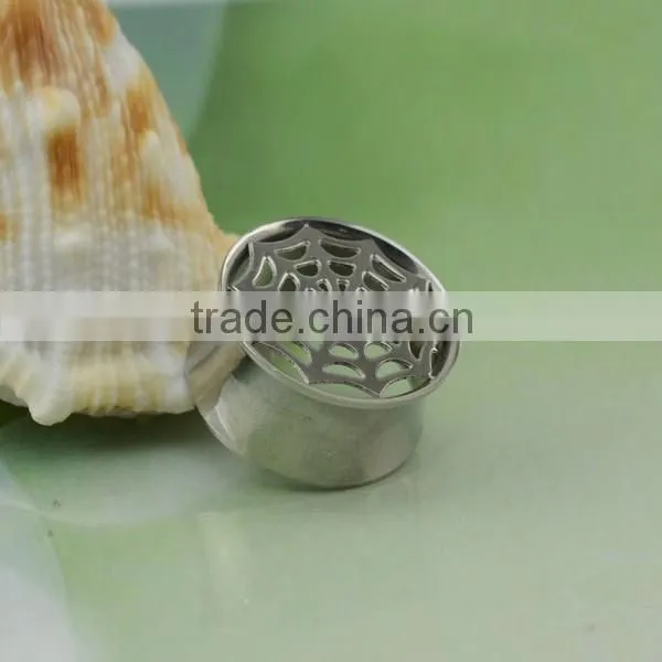 China manufacturer stainless steel no screw spider web custom flesh tunnel