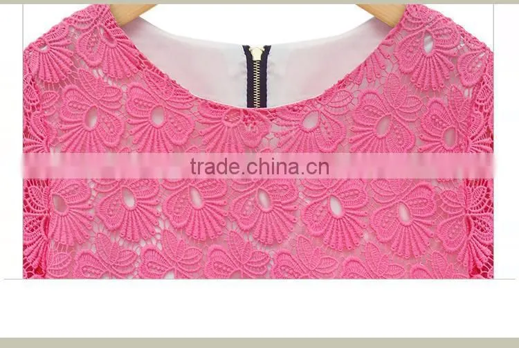 Ladies' Fashion Lace Summer Dress with flowers patten