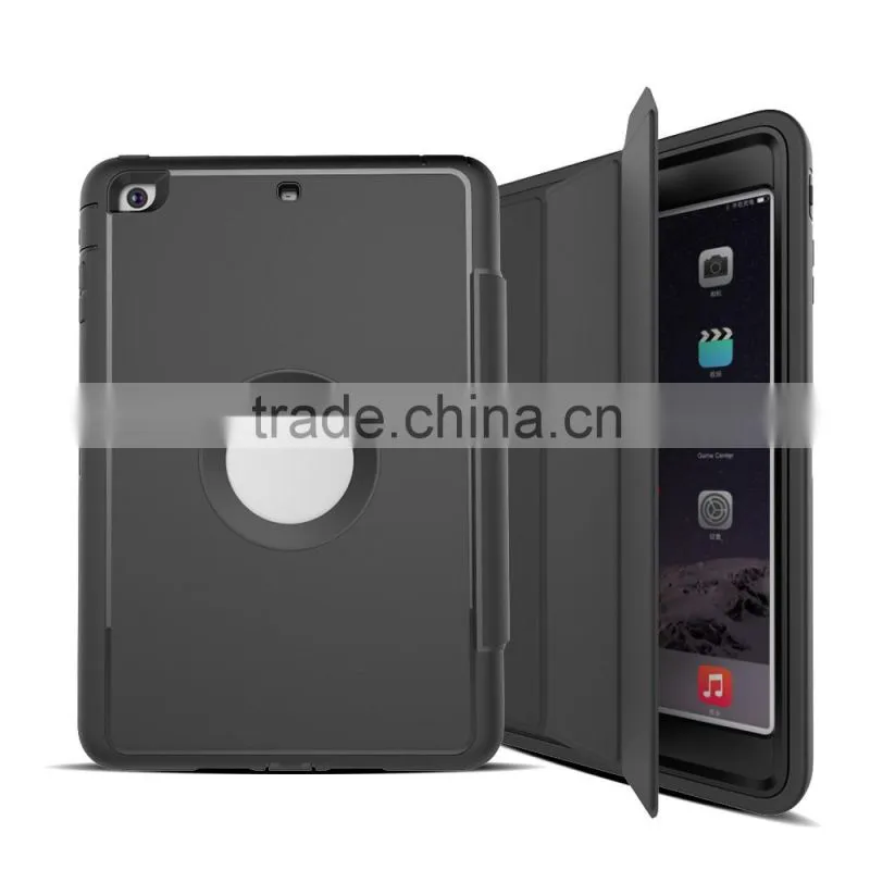 2016 Sleep Wake Function Leather Case For iPad Mini Folding PU Leather Case Full Cover Protective For iPad Mini 1/2/3 TB-0280
