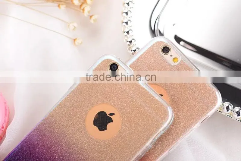 Gradient Glitter rhinestone Bling Case for iPhone 6Plus Soft TPU Rubber Back Cover for iPhone 6s Plus SLD Star Series MT-5804