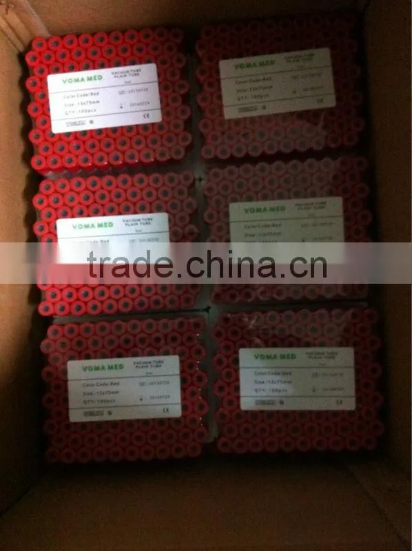 Plastic red blood tube without activator