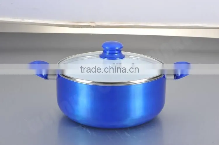 Cheap Hot Aluminum Alloy Casserole with Tempered Glass Lid Large Size Casserole