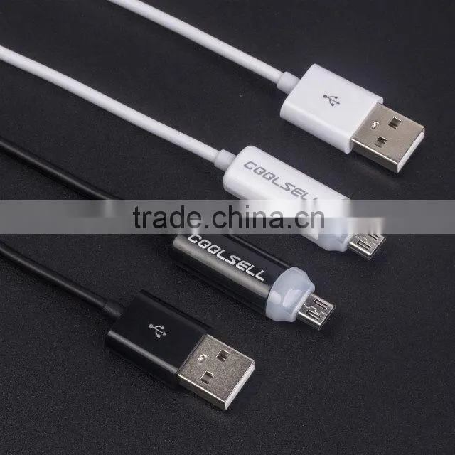 Promotional LED Light Micro USB Cable for Samsung mirco usb cable with LED light