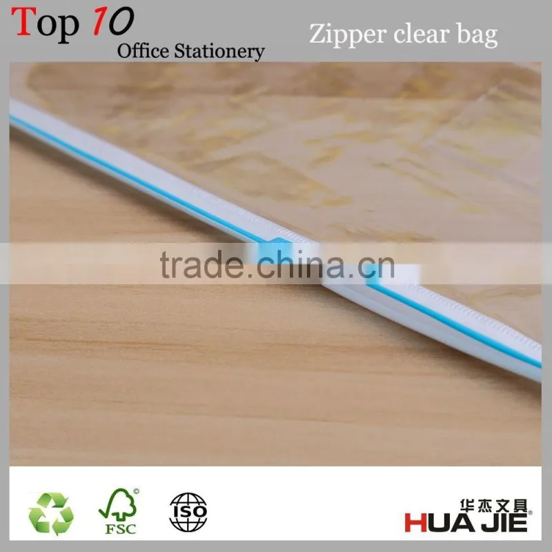 Office supply custom size transparent colored zip lock plastic bags with zipper