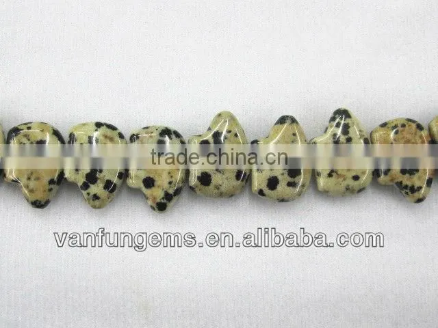 Hot-seller carved white turquoise bear beads nacklace for wholesale gems