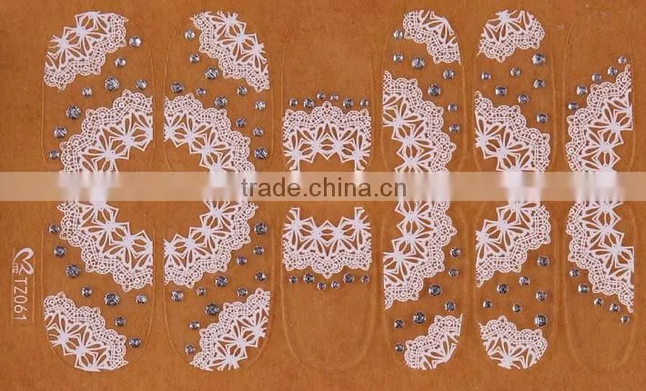Lace nail art sticke popular holographic nail decal nail art sticker