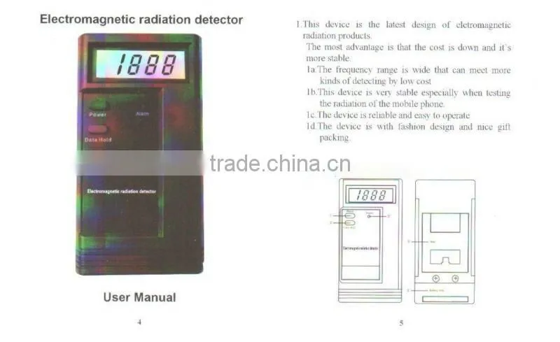 Digital Electromagnetic Radiation Detector Meter 50Hz-2000MHz, Radiation EM Meter Dosimeter DT-1130