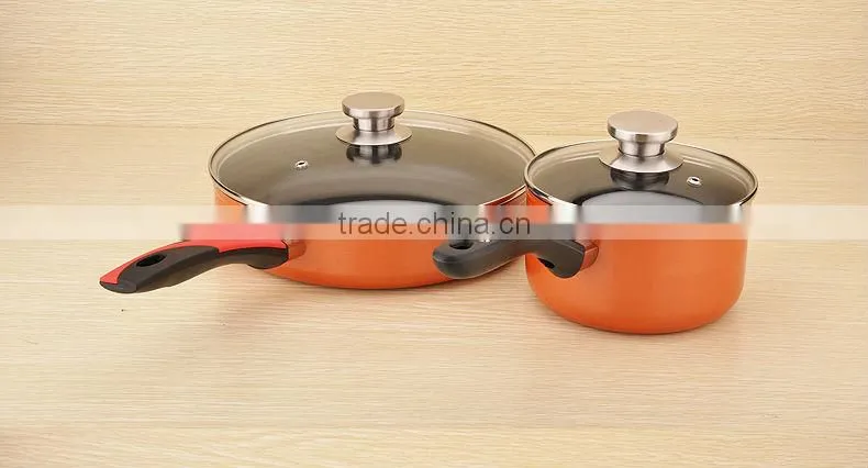 Capsuled Bottom Aluminum coating ceramic pots for cooking
