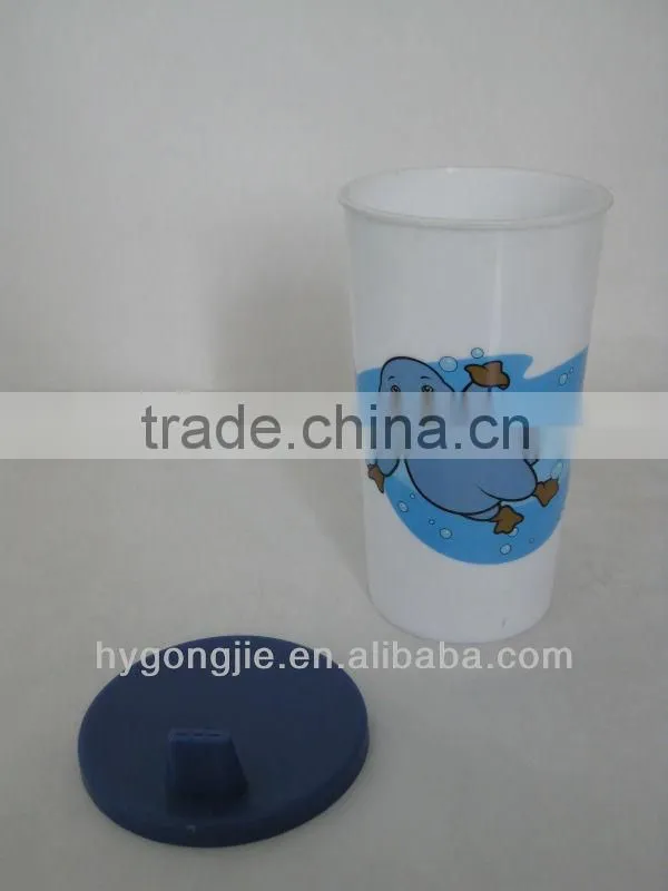 500ml plastic drinking cup with lid for kids