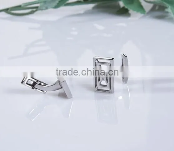 2014 Hot Sale Charm Mens Stainless Steel Metal Cufflinks