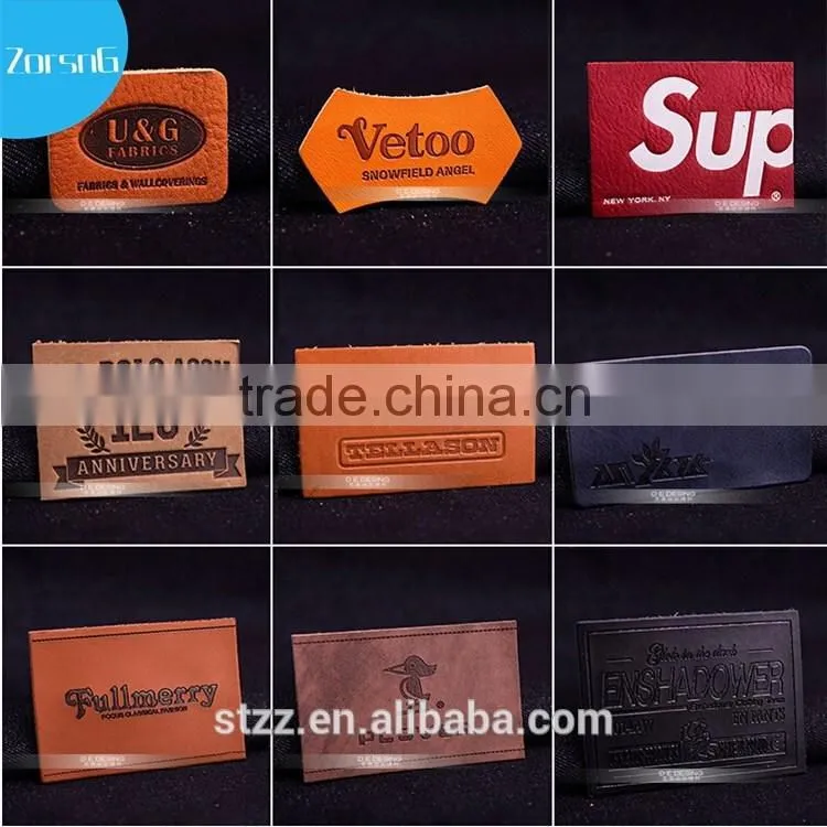 Garment leather label patch