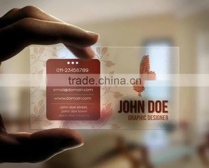 thick transparent white printed business card with QR code(M-PC010)