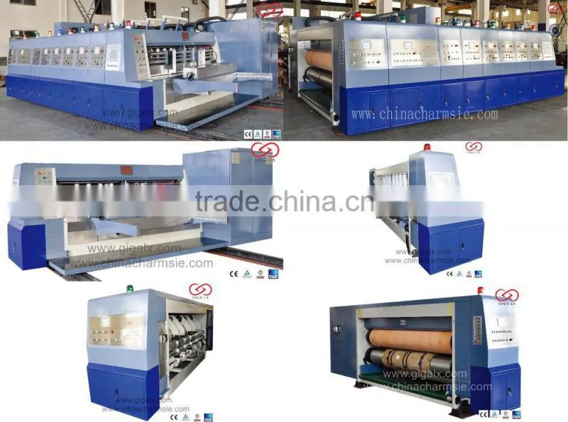 GIGA LX-608CN Full Computerized High Speed Flexo Carton Box Making Machine Online with Folder Gluer