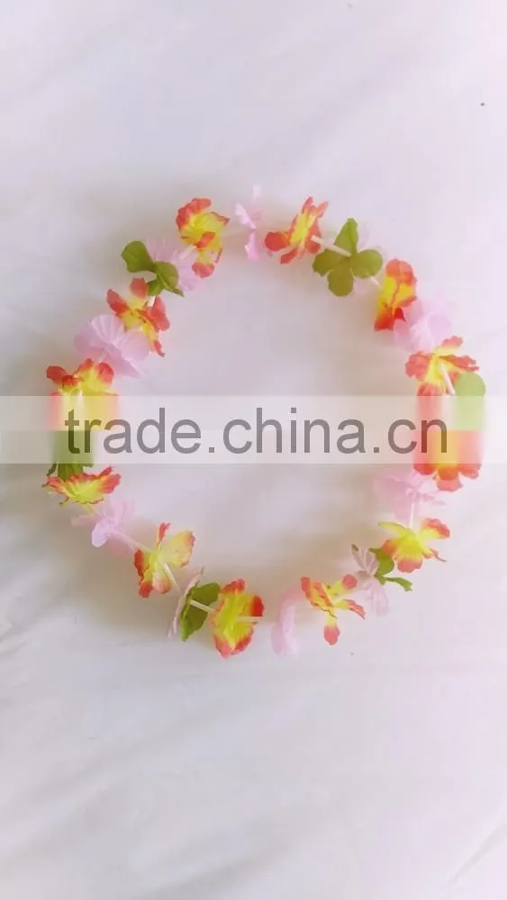 Customized Promotional Colorful Flower Lei Hawaii Collar for Hawaii