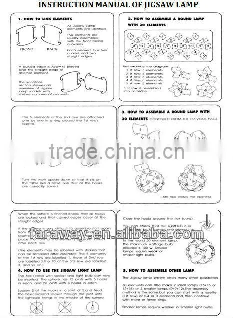 hot selling PP puzzle lamp/jigsaw lamp/IQ lamp