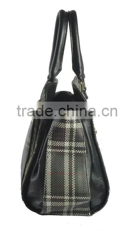 New Fashion! Leisure Lady Plaid Leather Handbag 2012! Fashionable!