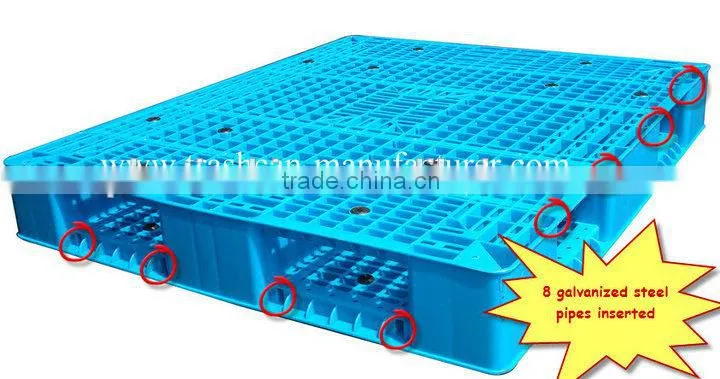 industrial double side 4 way plastic pallets with sides